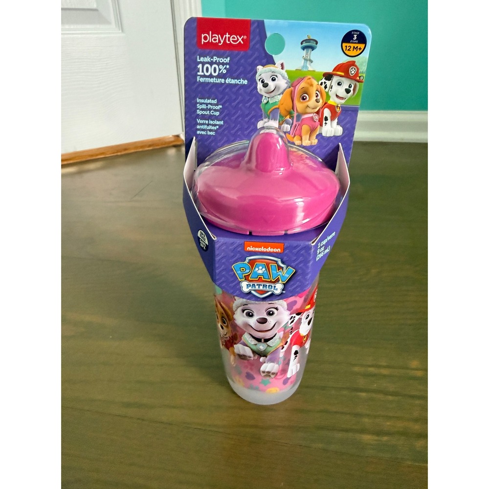 Playtex Paw Patrol Insulated Spill Proof Spout Cup 9oz Pink Skye Everest 12M+